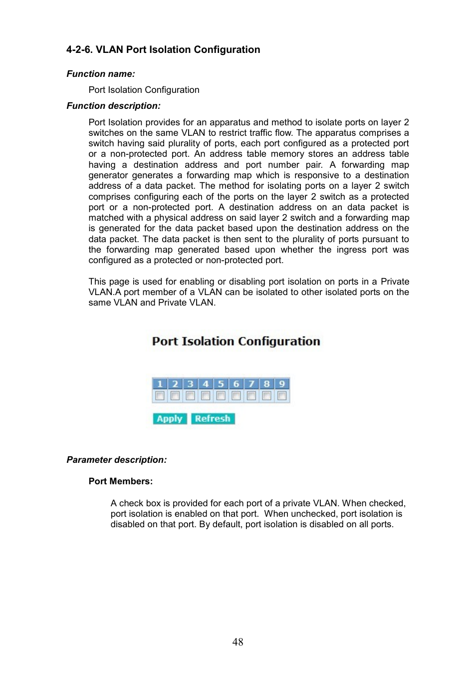 2-6. vlan port isolation configuration | LevelOne GEP-0950 User Manual | Page 54 / 86