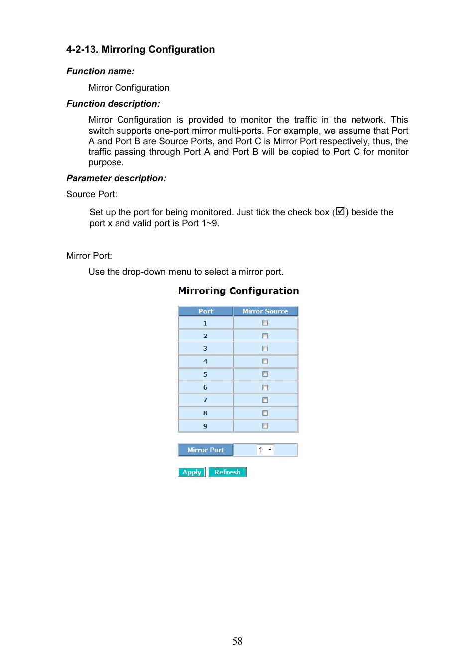 2-13. mirroring configuration | LevelOne GEP-0950 User Manual | Page 64 / 86