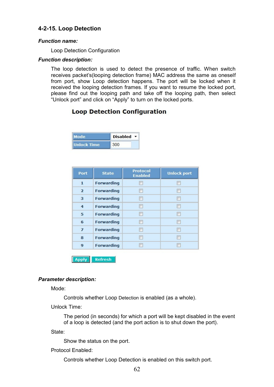 2-15. loop detection | LevelOne GEP-0950 User Manual | Page 68 / 86