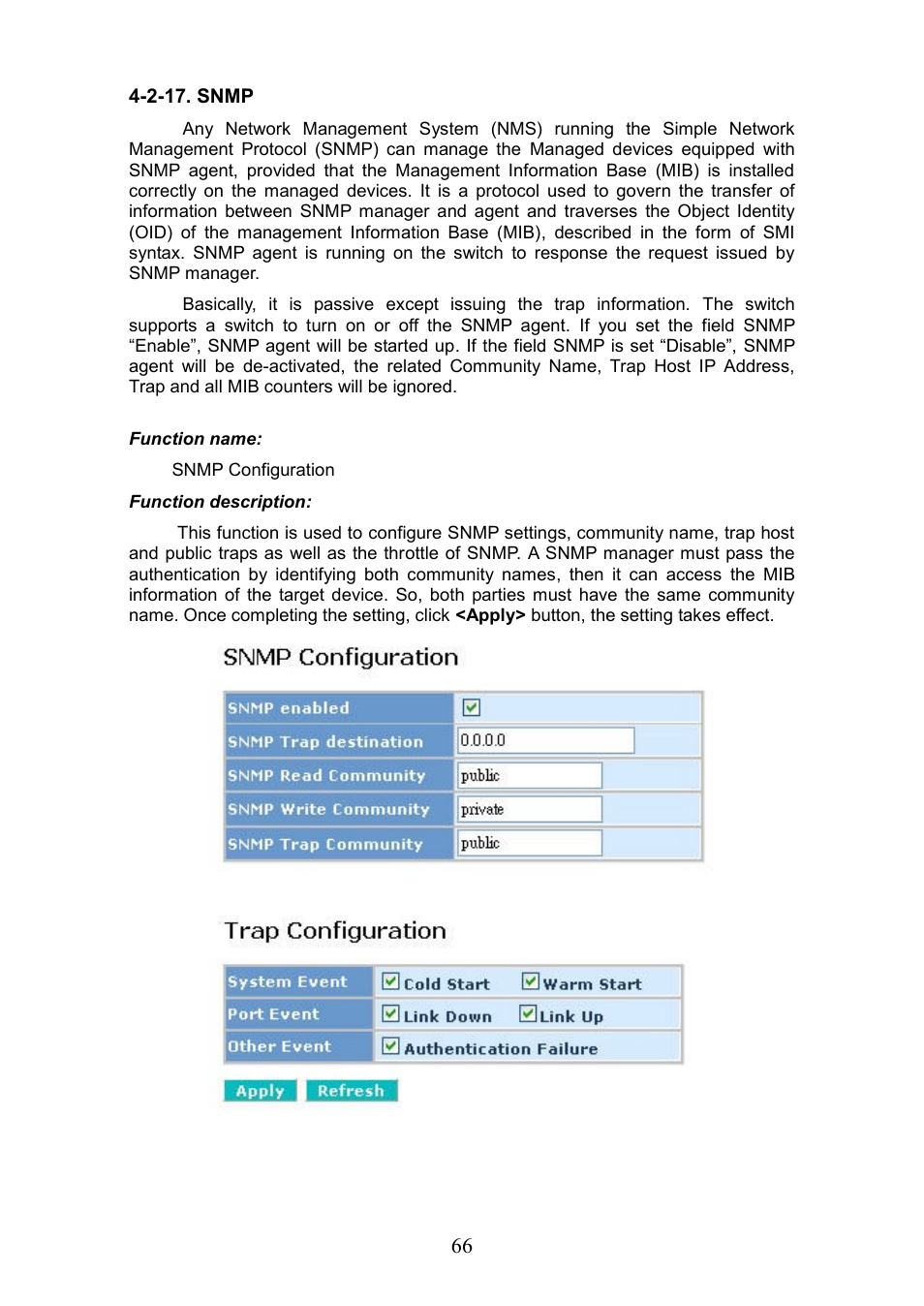 2-17. snmp | LevelOne GEP-0950 User Manual | Page 72 / 86