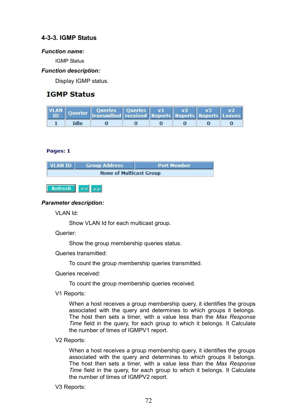 3-3. igmp status | LevelOne GEP-0950 User Manual | Page 78 / 86