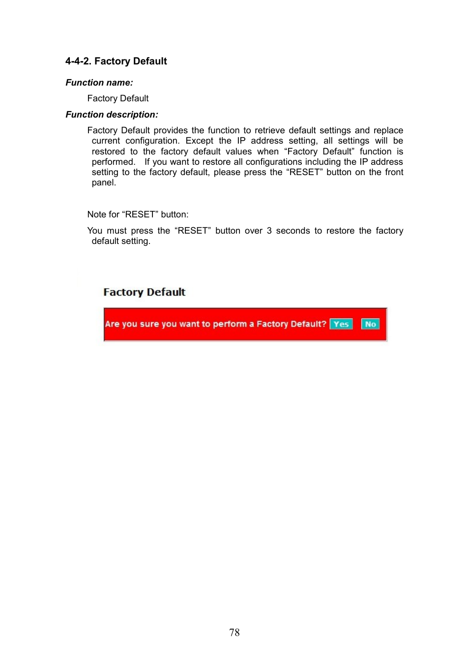 4-2. factory default | LevelOne GEP-0950 User Manual | Page 84 / 86