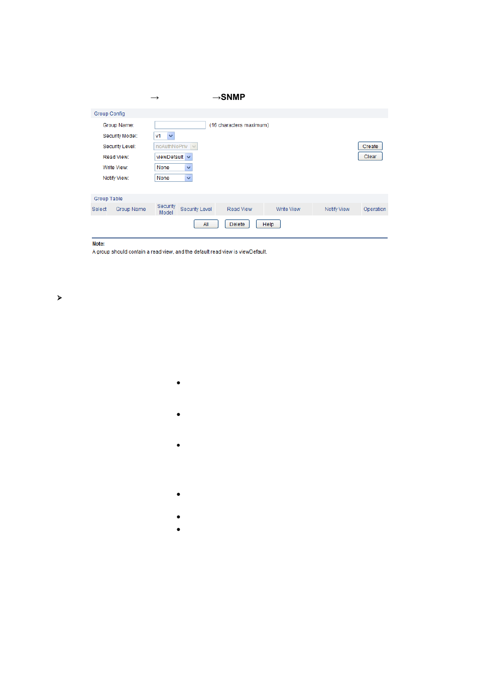 Snmp group, 3 snmp group | LevelOne GES-1651 User Manual | Page 103 / 128