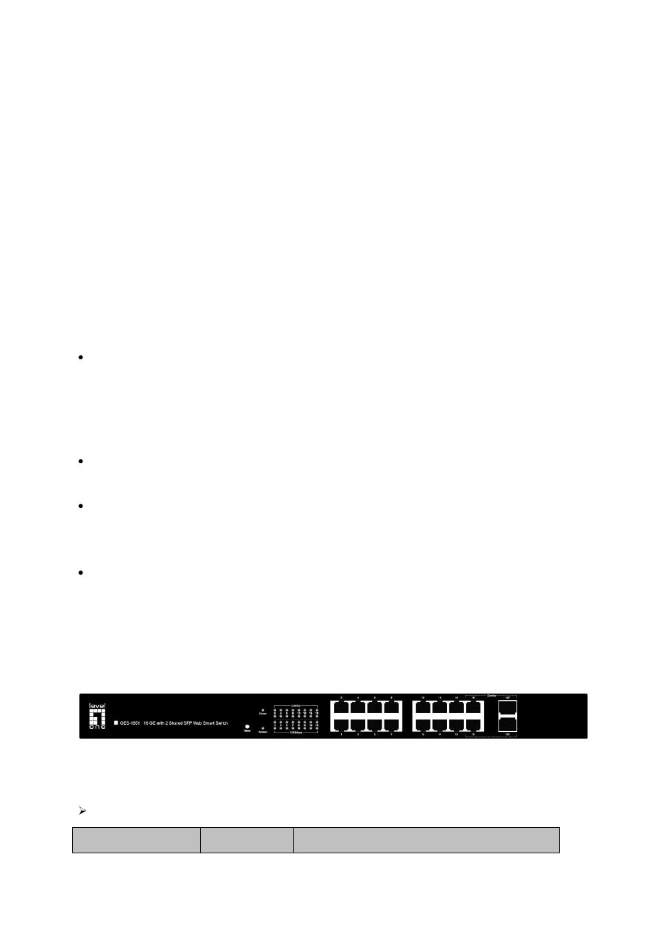 Chapter 2 introduction, Overview of the switch, Main features | Appearance description, Front panel, 1 overview of the switch, 2 main features, 3 appearance description, 1 front panel | LevelOne GES-1651 User Manual | Page 11 / 128