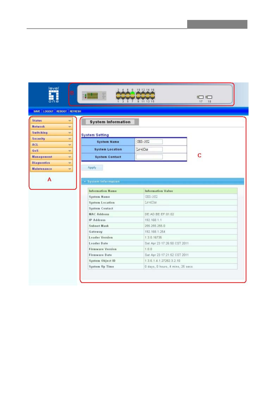 2 the graphic user interface, Web smart switch | LevelOne GES-1652 User Manual | Page 12 / 94
