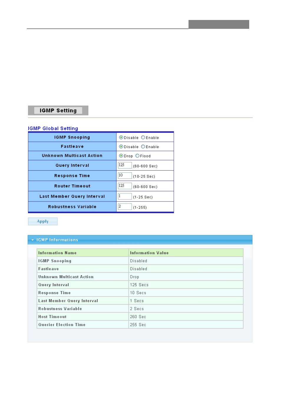 7 igmp snooping, 1 igmp setting, Web smart switch | LevelOne GES-1652 User Manual | Page 45 / 94