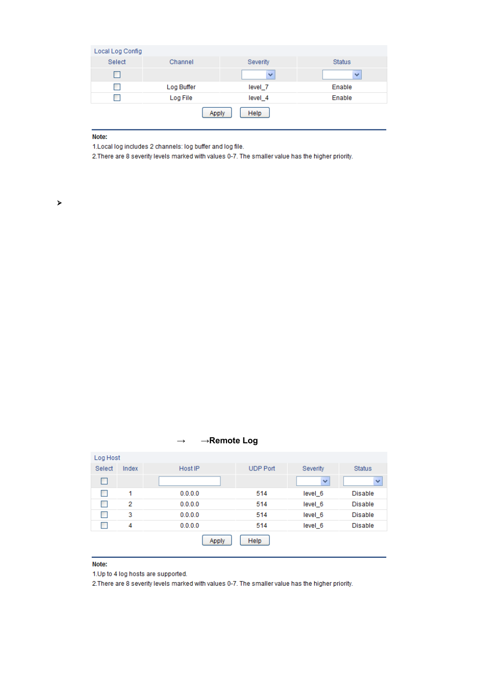 Remote log, 3 remote log | LevelOne GES-2451 User Manual | Page 117 / 128