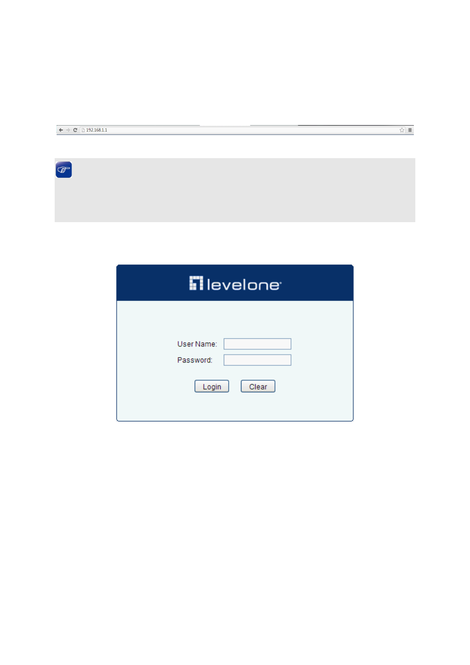 Chapter 3 login to the switch, Login, Configuration | 1 login, 2 configuration | LevelOne GES-2451 User Manual | Page 14 / 128