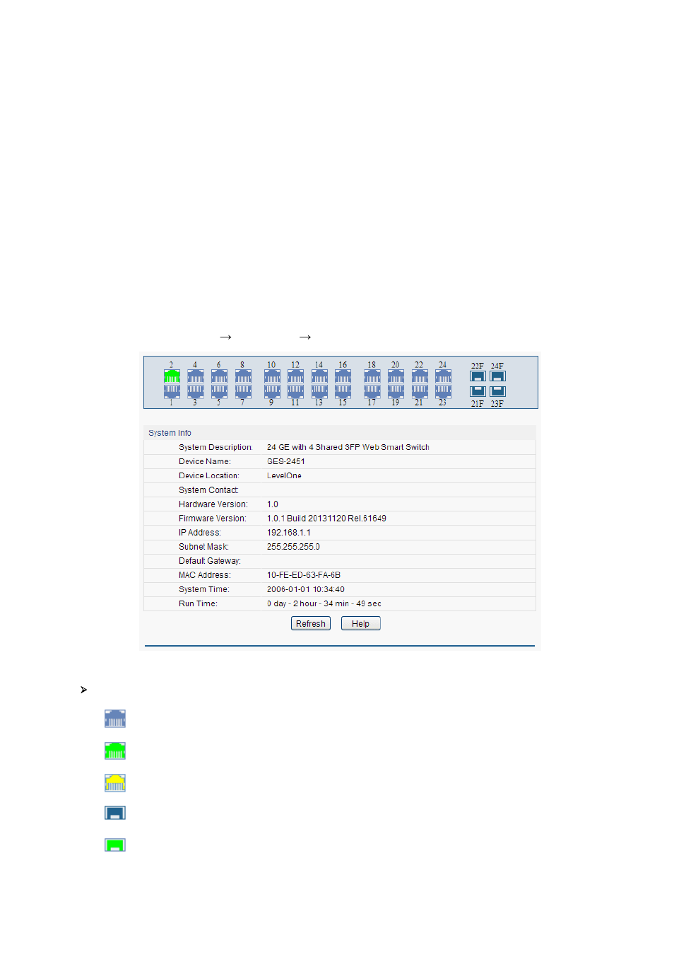 Chapter 4 system, System info, System summary | 1 system info, 1 system summary | LevelOne GES-2451 User Manual | Page 16 / 128