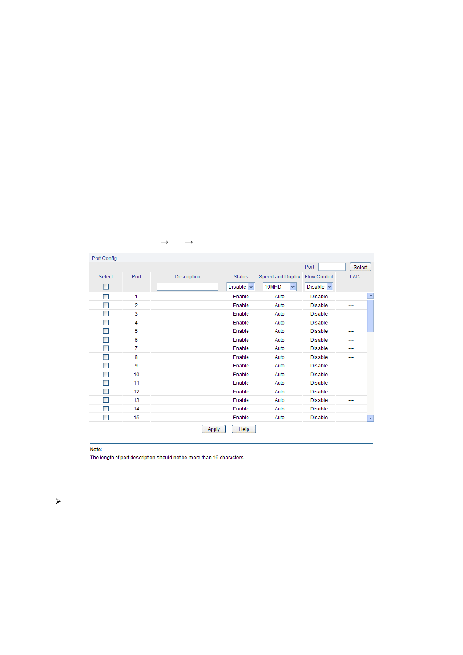 Chapter 5 switching, Port, Port config | 1 port, 1 port config | LevelOne GES-2451 User Manual | Page 28 / 128