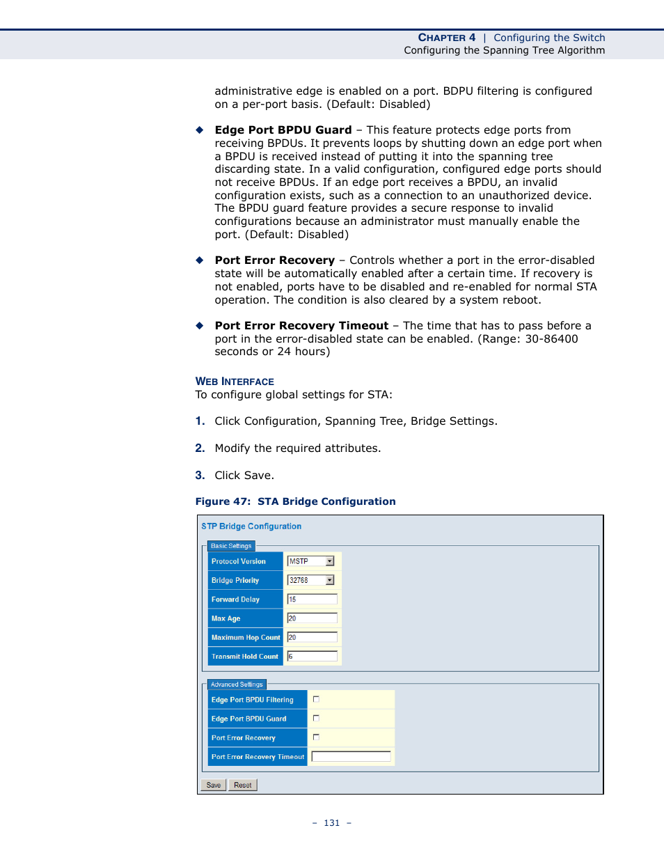 Figure 47: sta bridge configuration | LevelOne GSW-4876 User Manual | Page 131 / 314