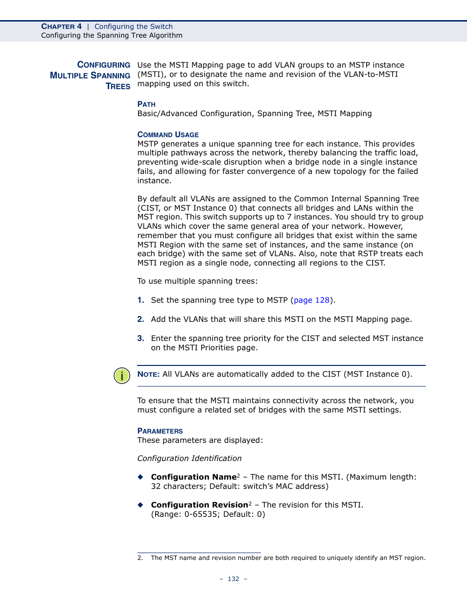 Configuring multiple spanning trees | LevelOne GSW-4876 User Manual | Page 132 / 314