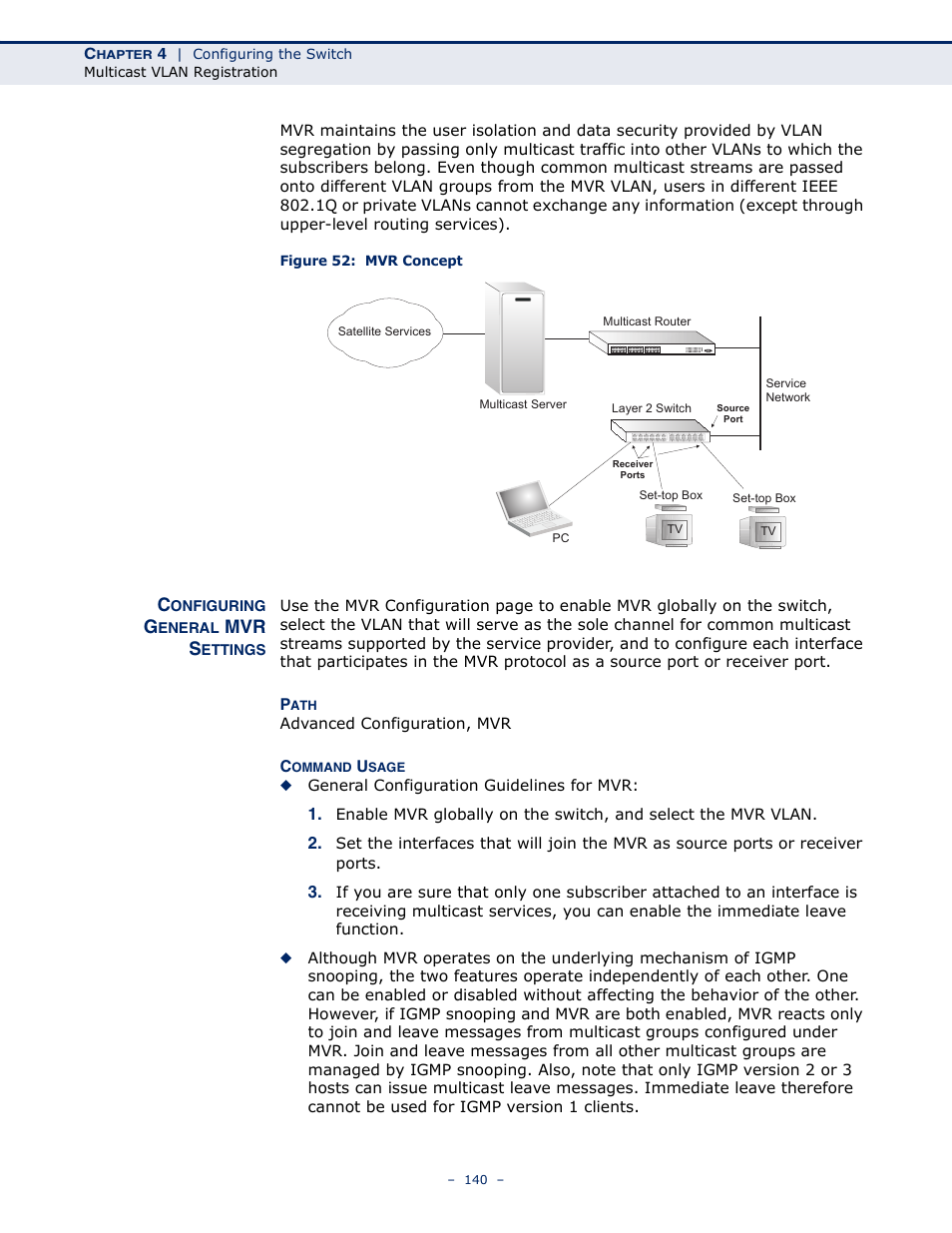 Configuring general mvr settings, Figure 52: mvr concept, Mvr s | LevelOne GSW-4876 User Manual | Page 140 / 314
