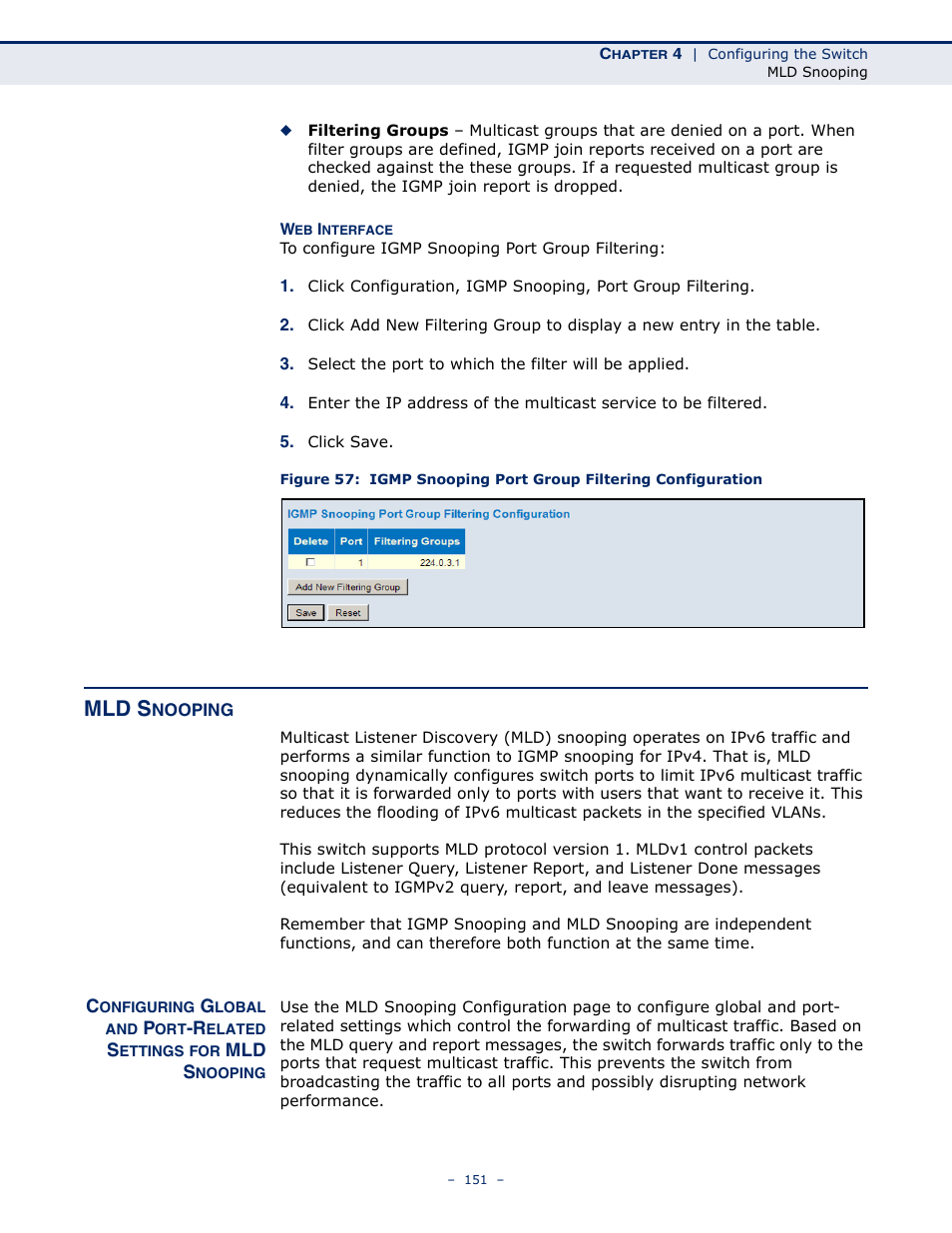Mld snooping, Mld s | LevelOne GSW-4876 User Manual | Page 151 / 314