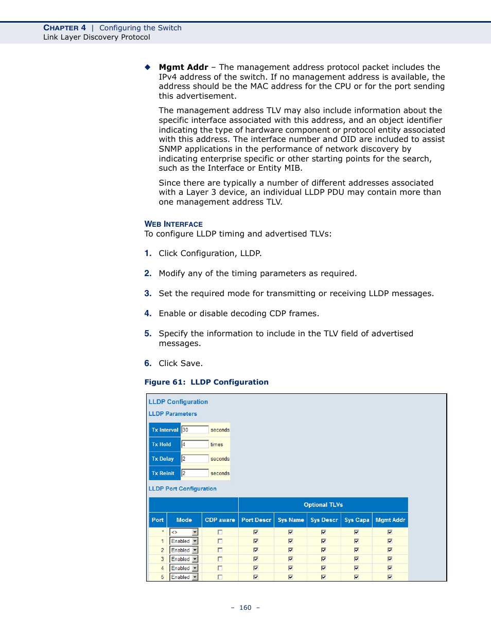 Figure 61: lldp configuration | LevelOne GSW-4876 User Manual | Page 160 / 314