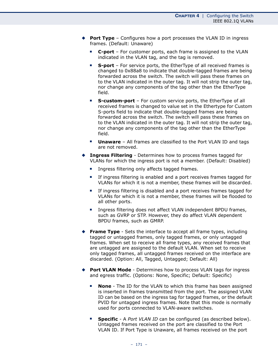 LevelOne GSW-4876 User Manual | Page 171 / 314