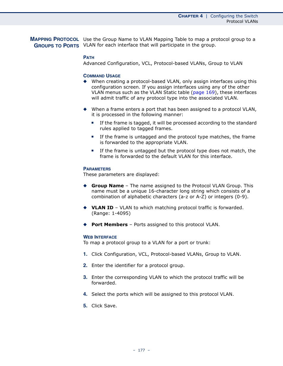 Mapping protocol groups to ports | LevelOne GSW-4876 User Manual | Page 177 / 314