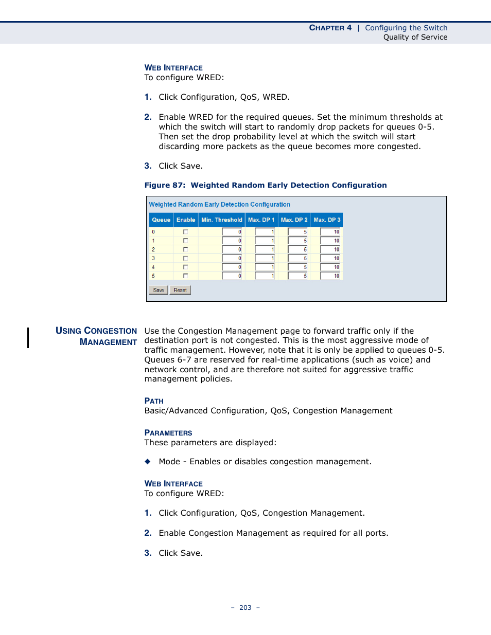 Using congestion management | LevelOne GSW-4876 User Manual | Page 203 / 314