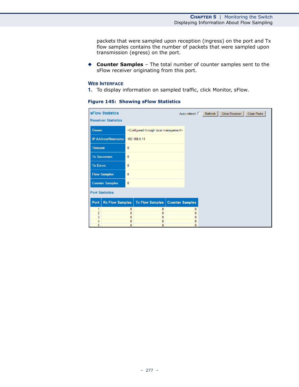 Figure 145: showing sflow statistics | LevelOne GSW-4876 User Manual | Page 277 / 314