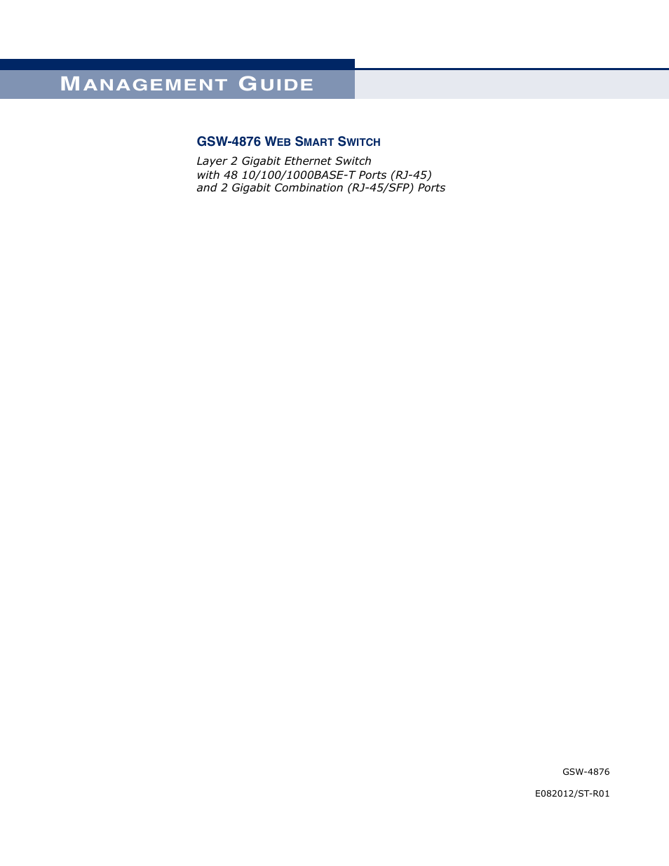 Anagement, Uide | LevelOne GSW-4876 User Manual | Page 3 / 314