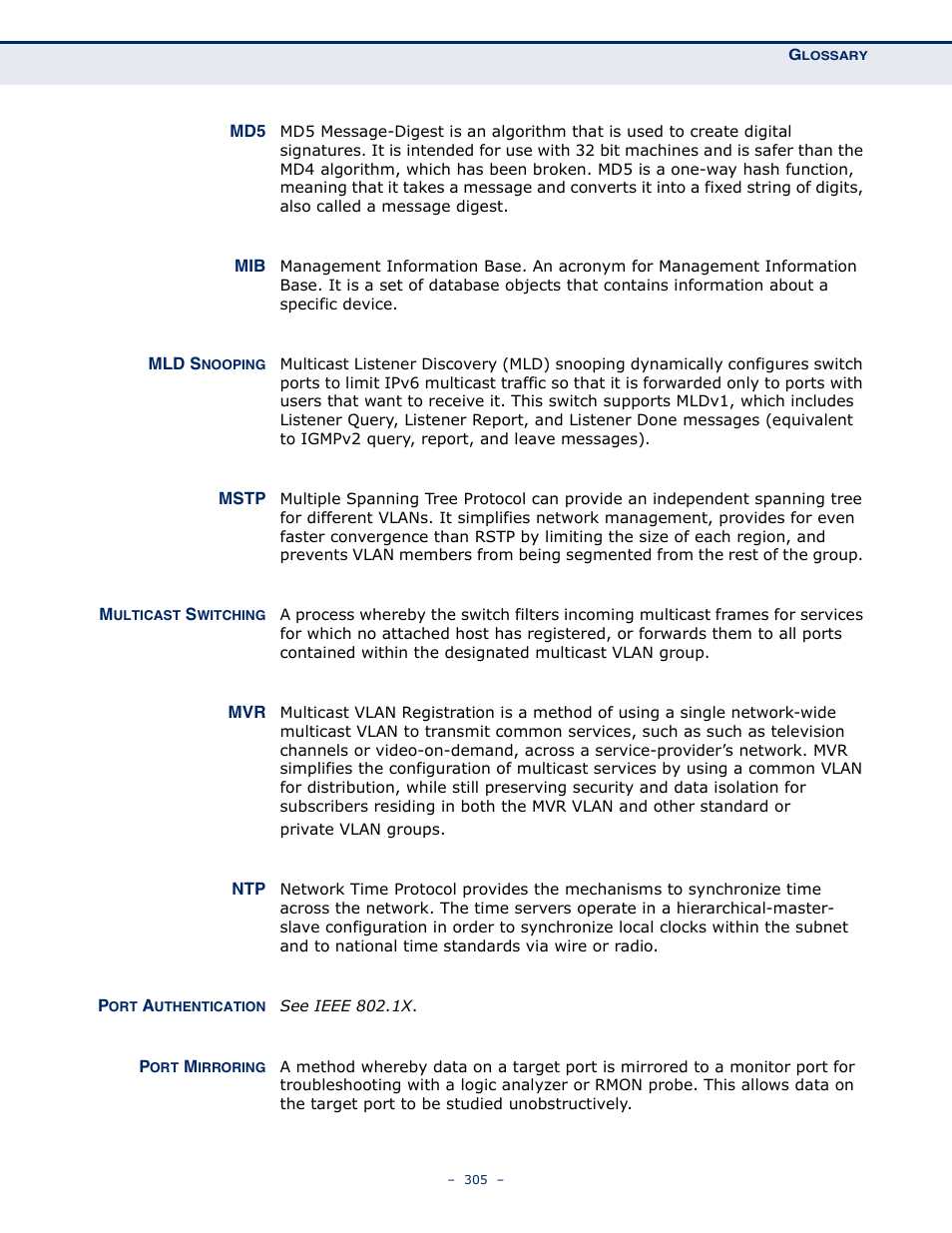 LevelOne GSW-4876 User Manual | Page 305 / 314