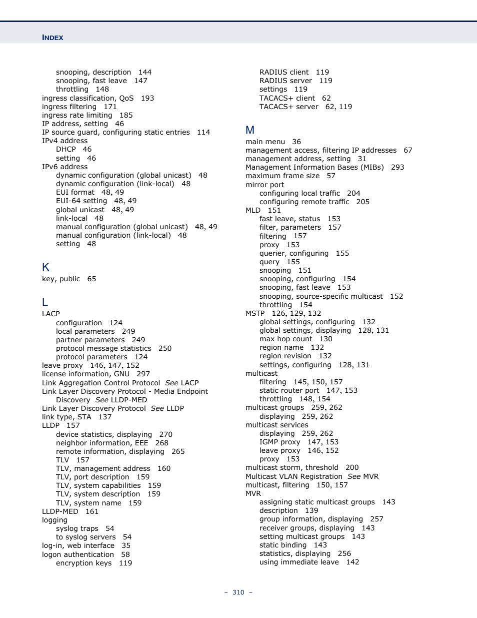 LevelOne GSW-4876 User Manual | Page 310 / 314