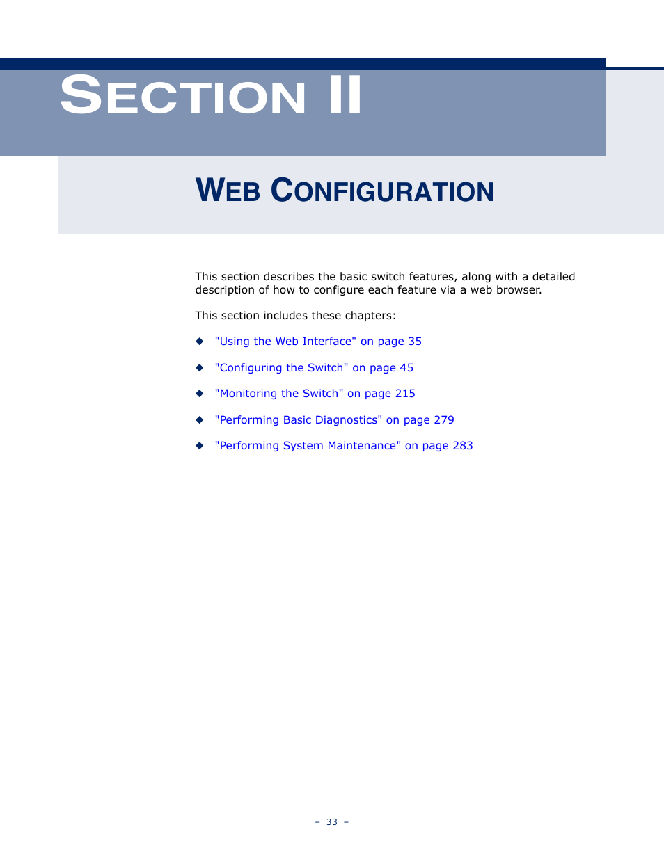 Web configuration, Ection, Onfiguration | LevelOne GSW-4876 User Manual | Page 33 / 314