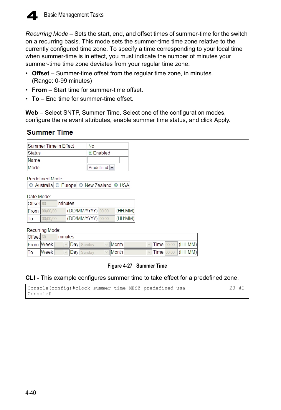 Figure 4-27, Summer time | LevelOne GTL-2690 User Manual | Page 116 / 789