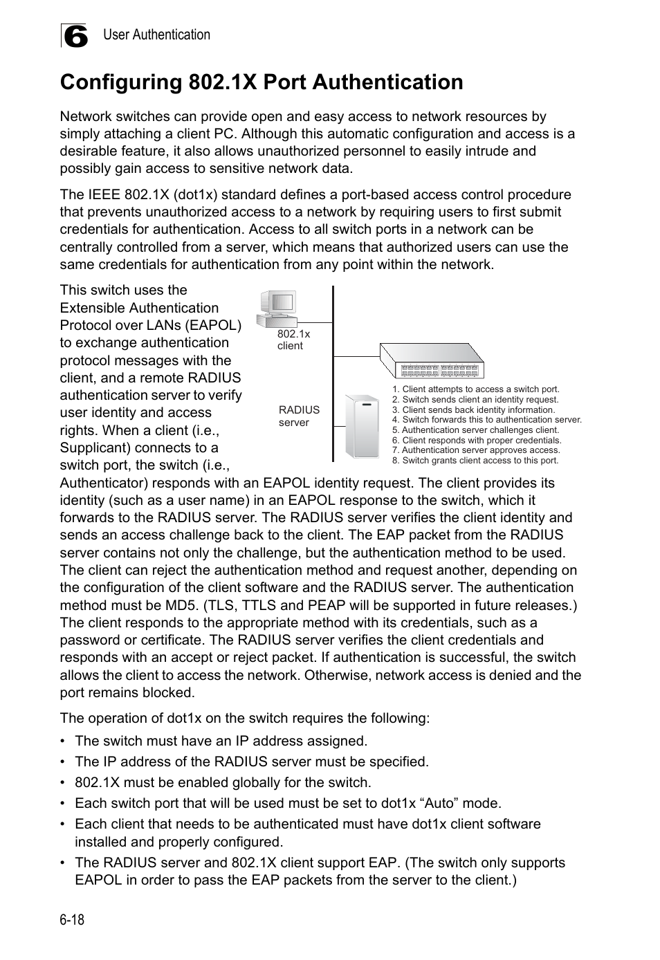 Configuring 802.1x port authentication | LevelOne GTL-2690 User Manual | Page 153 / 789