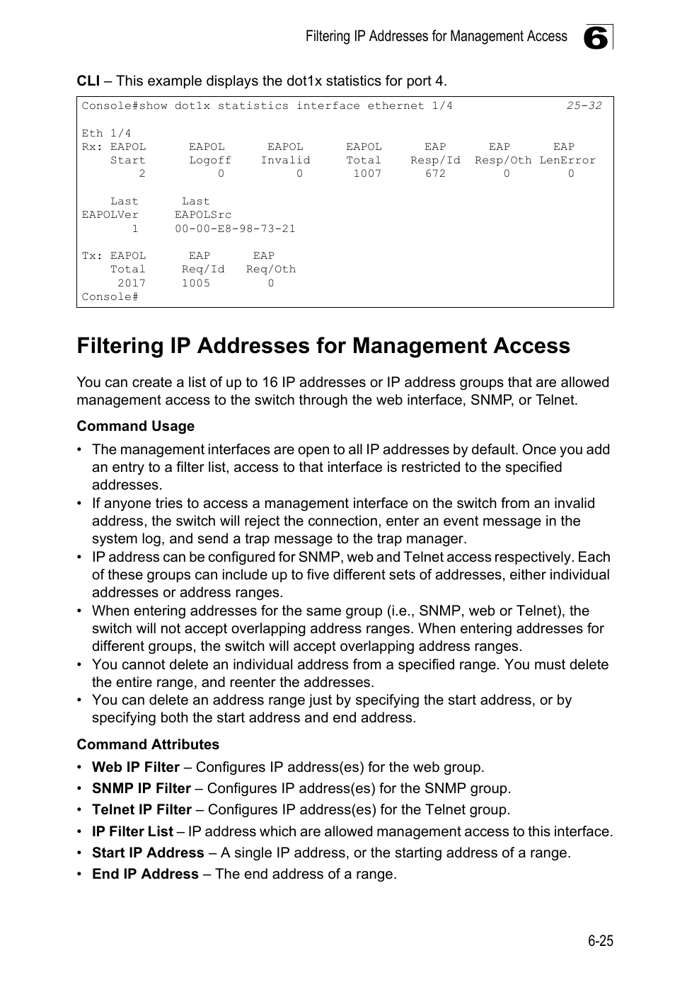 Filtering ip addresses for management access | LevelOne GTL-2690 User Manual | Page 160 / 789