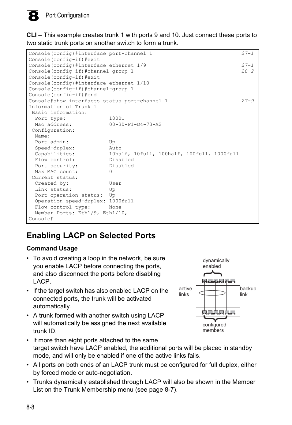 Enabling lacp on selected ports | LevelOne GTL-2690 User Manual | Page 181 / 789