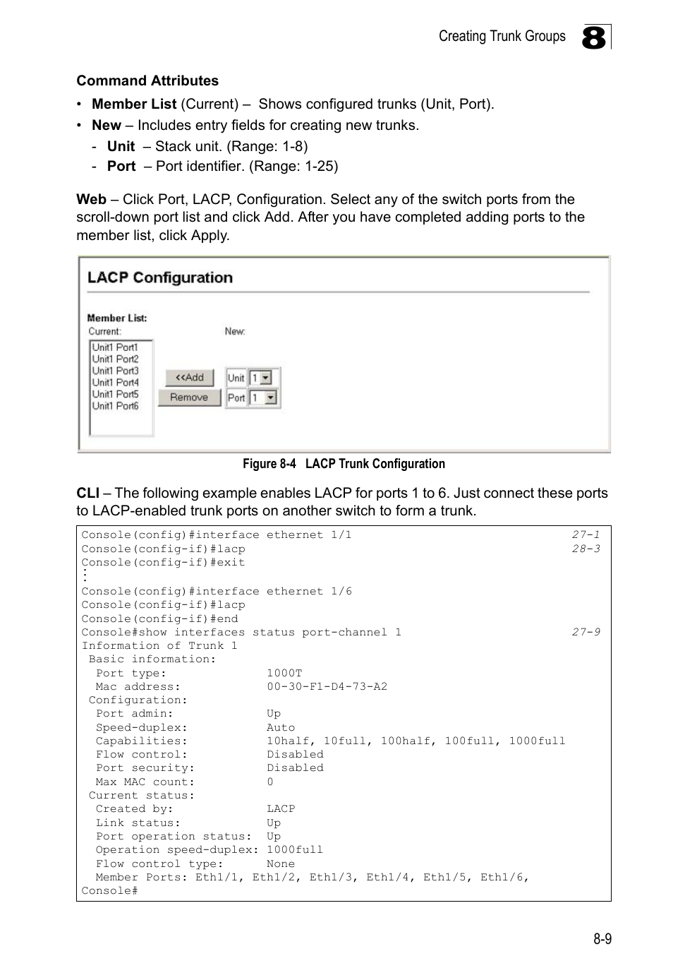 Figure 8-4, Lacp trunk configuration | LevelOne GTL-2690 User Manual | Page 182 / 789