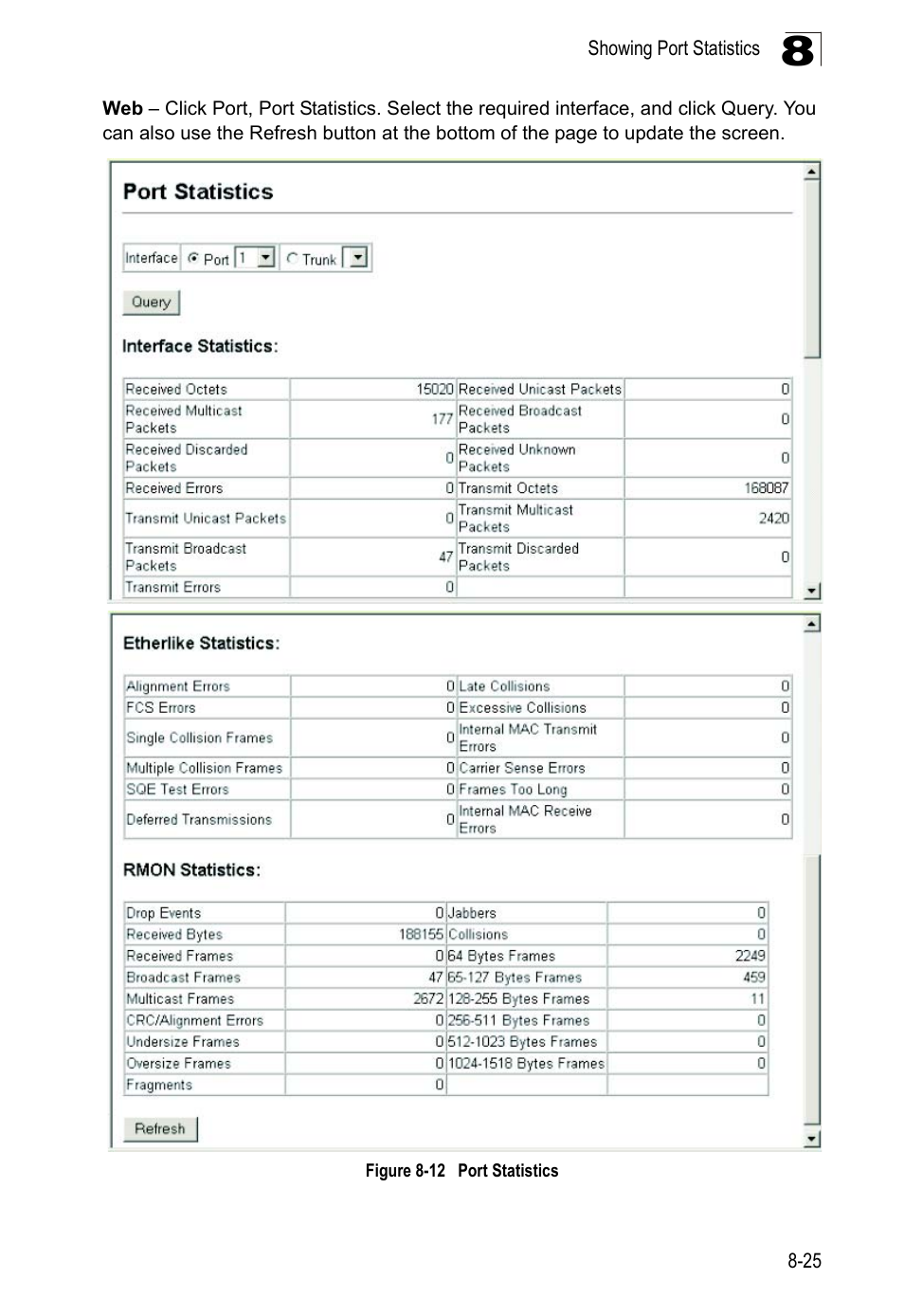 Figure 8-12, Port statistics | LevelOne GTL-2690 User Manual | Page 198 / 789