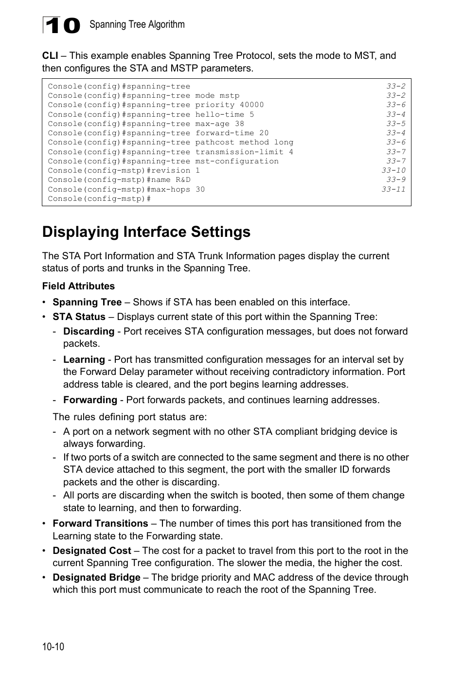 Displaying interface settings | LevelOne GTL-2690 User Manual | Page 213 / 789