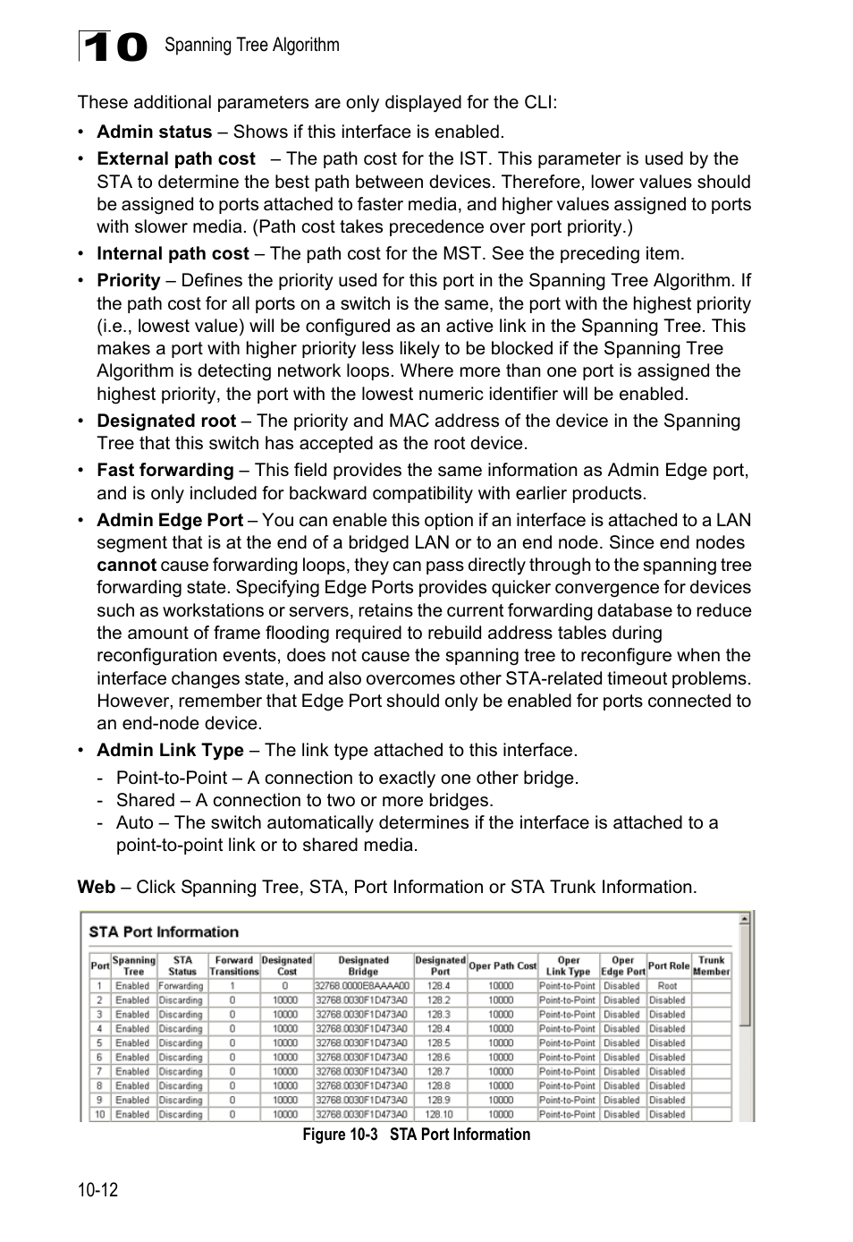 Figure 10-3, Sta port information | LevelOne GTL-2690 User Manual | Page 215 / 789