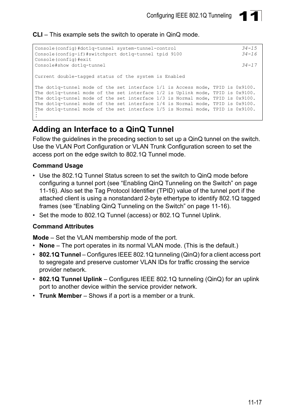 Adding an interface to a qinq tunnel, E “adding an | LevelOne GTL-2690 User Manual | Page 242 / 789