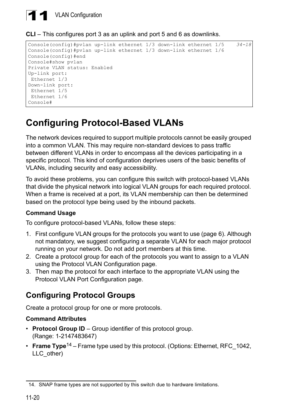 Configuring protocol-based vlans, Configuring protocol groups | LevelOne GTL-2690 User Manual | Page 245 / 789