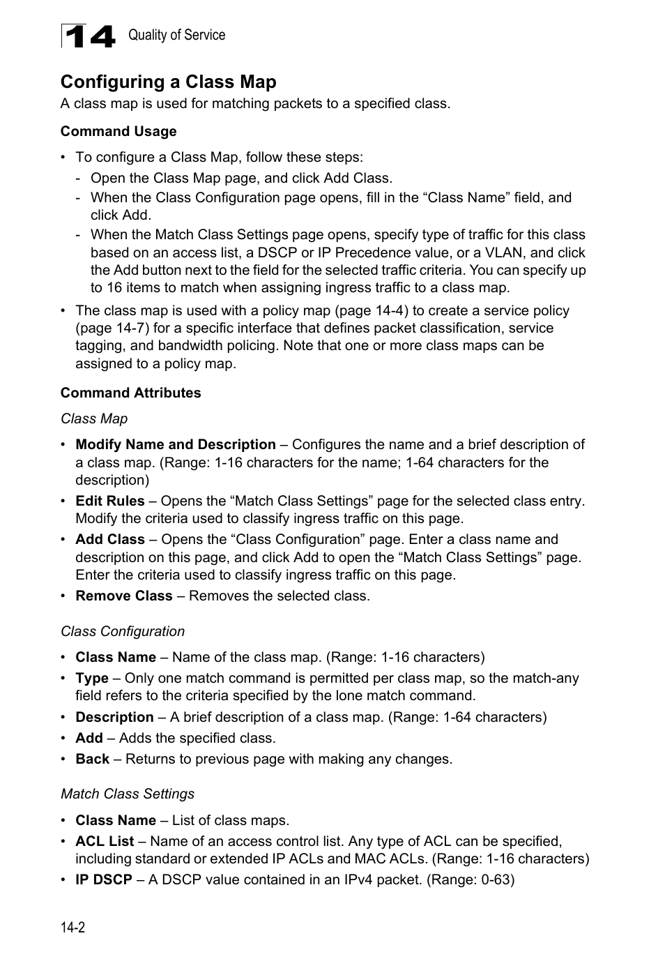 Configuring a class map | LevelOne GTL-2690 User Manual | Page 275 / 789