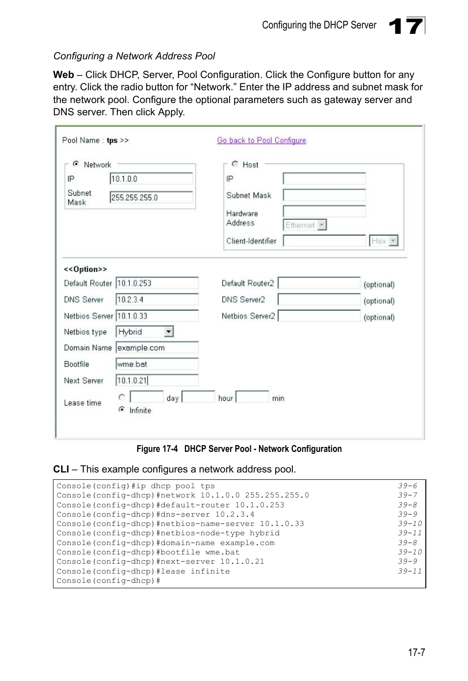 Figure 17-4, Dhcp server pool - network configuration | LevelOne GTL-2690 User Manual | Page 304 / 789