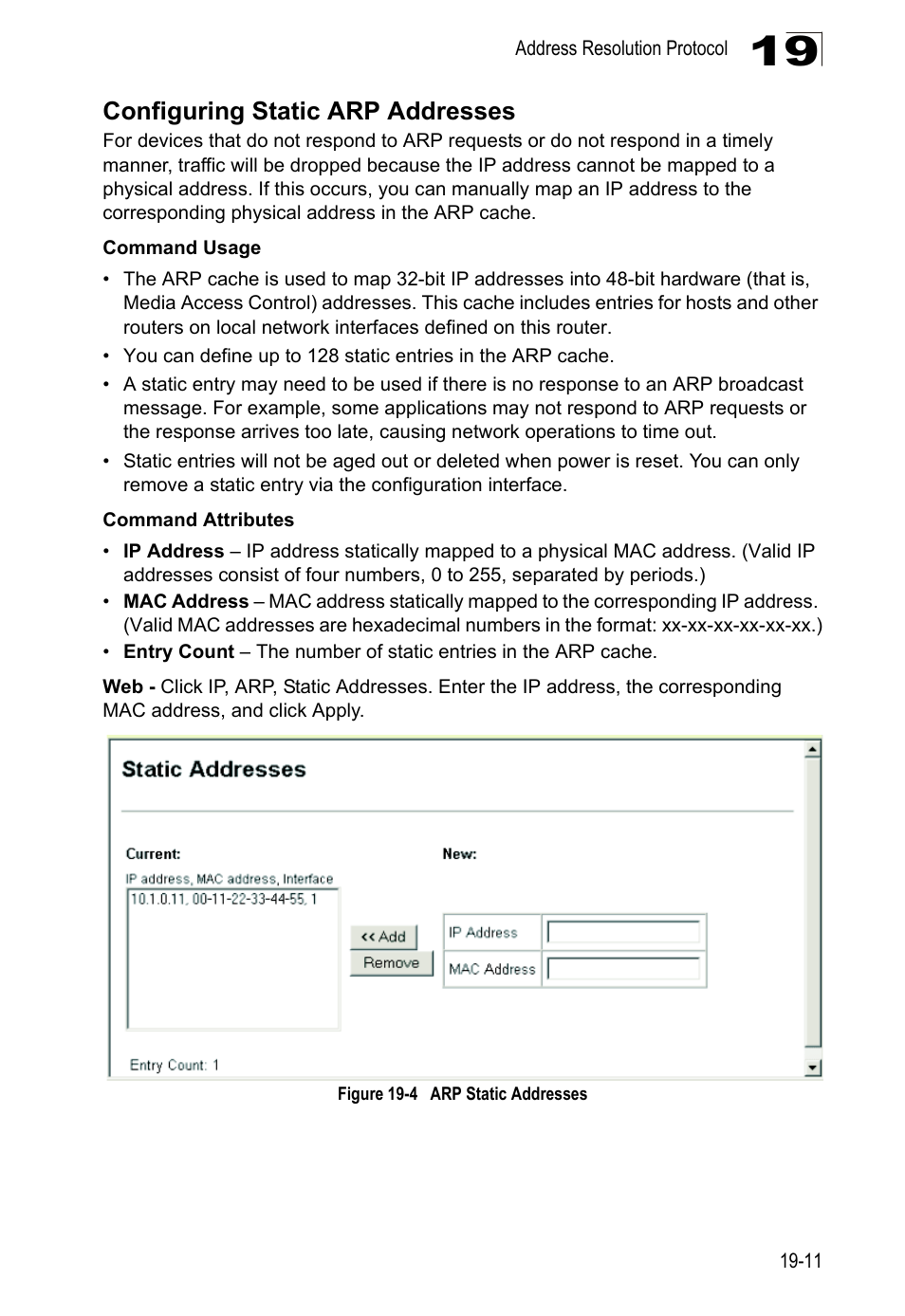 Configuring static arp addresses, Figure 19-4, Arp static addresses | LevelOne GTL-2690 User Manual | Page 328 / 789