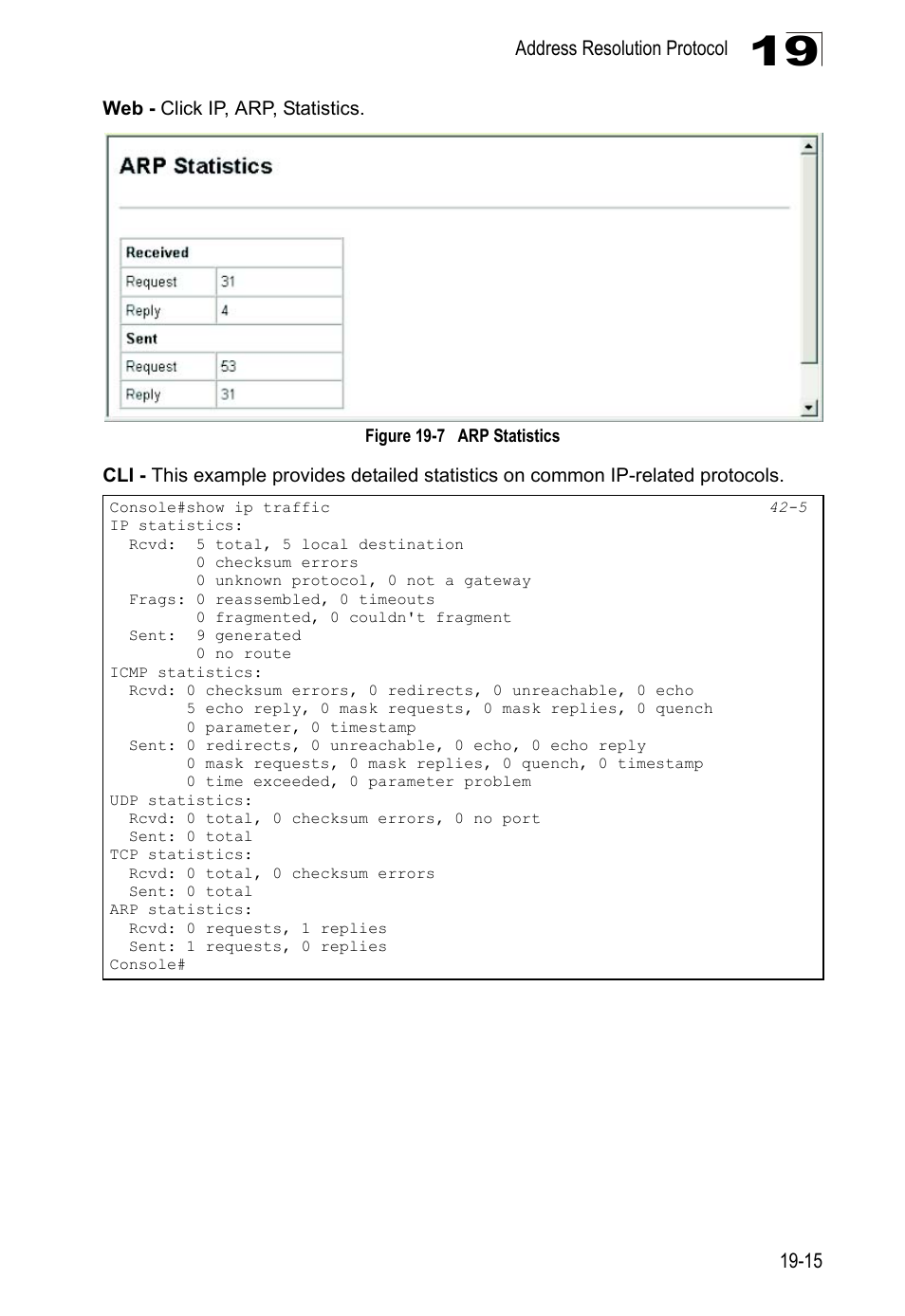 Figure 19-7, Arp statistics | LevelOne GTL-2690 User Manual | Page 332 / 789