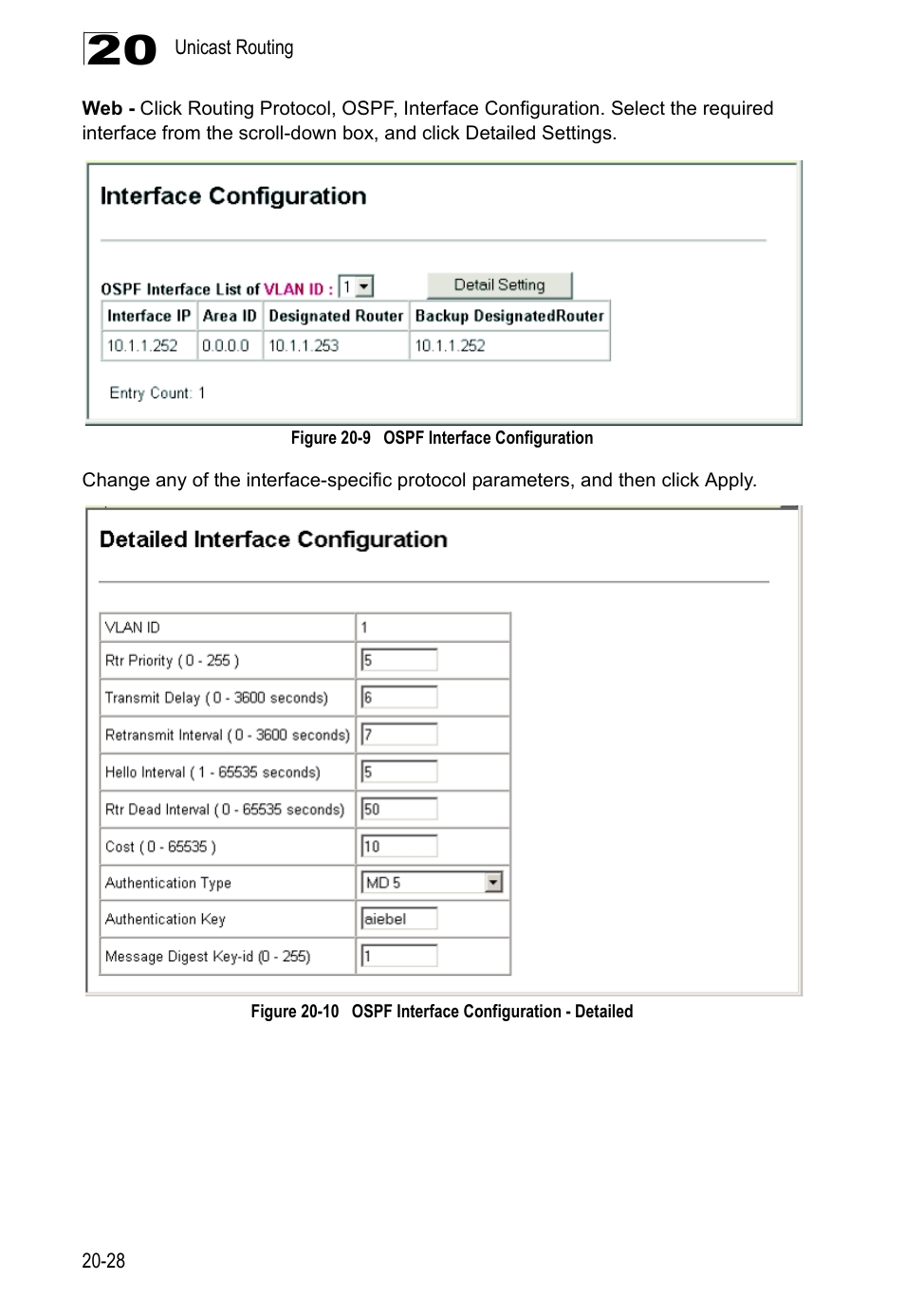 Figure 20-9, Ospf interface configuration | LevelOne GTL-2690 User Manual | Page 369 / 789