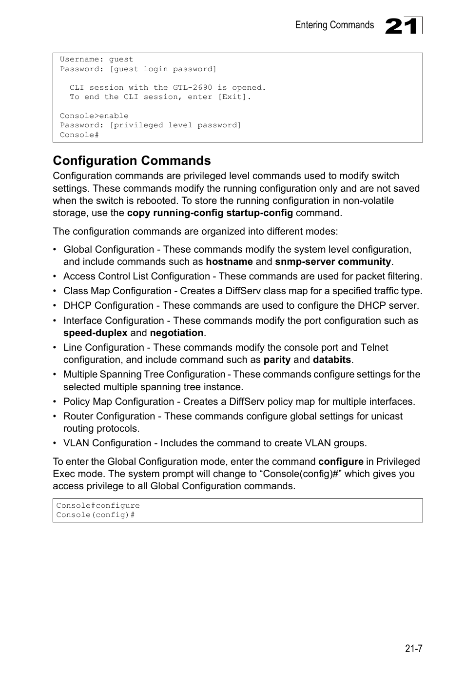 Configuration commands | LevelOne GTL-2690 User Manual | Page 392 / 789
