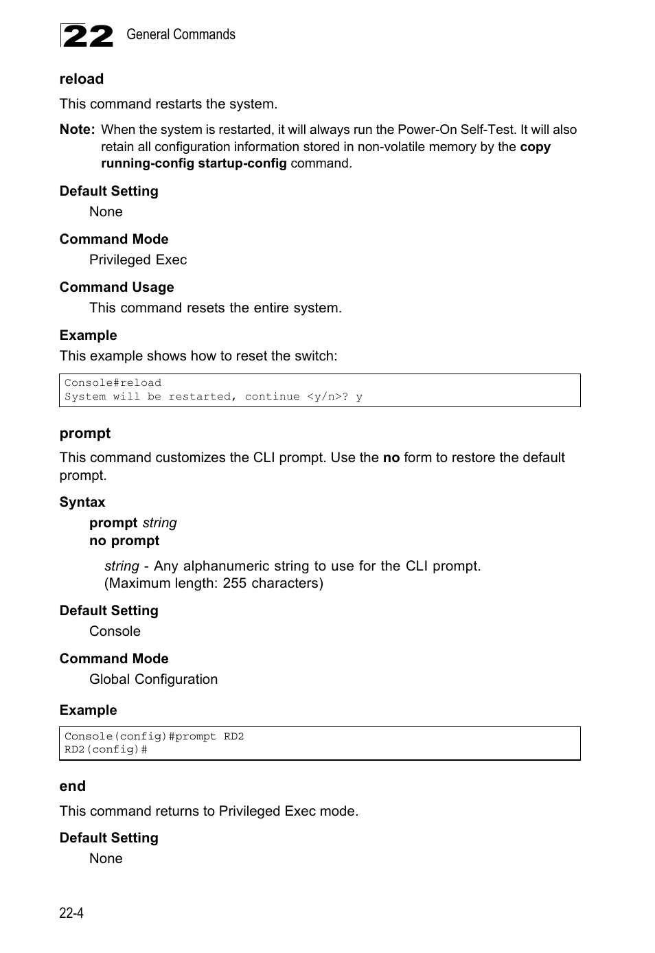 Reload, Prompt, Reload 22-4 prompt 22-4 end | LevelOne GTL-2690 User Manual | Page 401 / 789