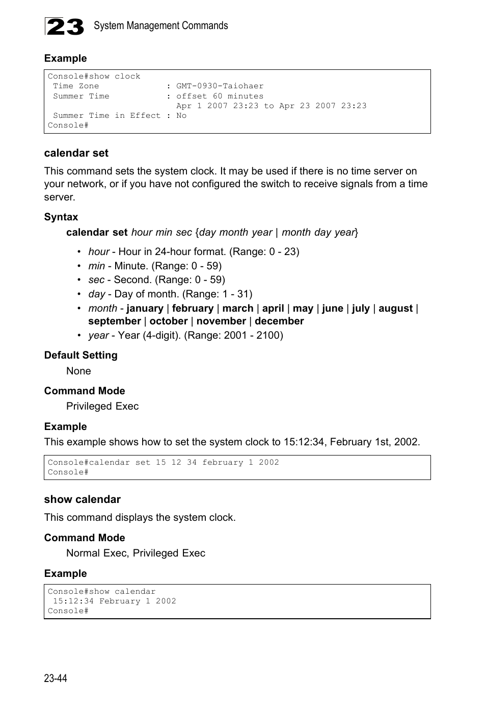 Calendar set, Show calendar | LevelOne GTL-2690 User Manual | Page 447 / 789