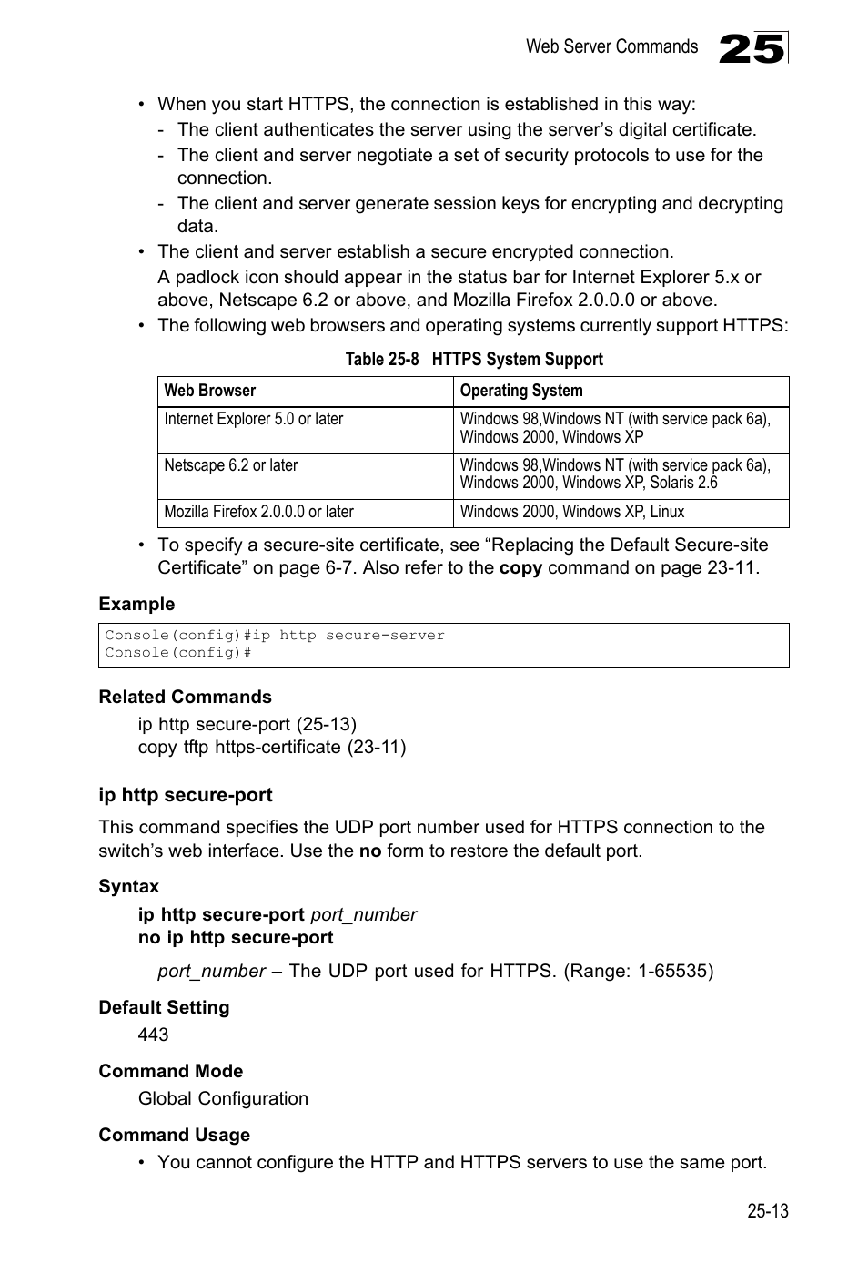 Ip http secure-port, Table 25-8, Https system support | LevelOne GTL-2690 User Manual | Page 476 / 789