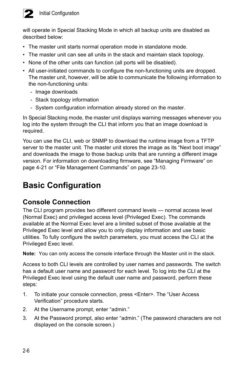 Basic configuration, Console connection | LevelOne GTL-2690 User Manual | Page 50 / 789