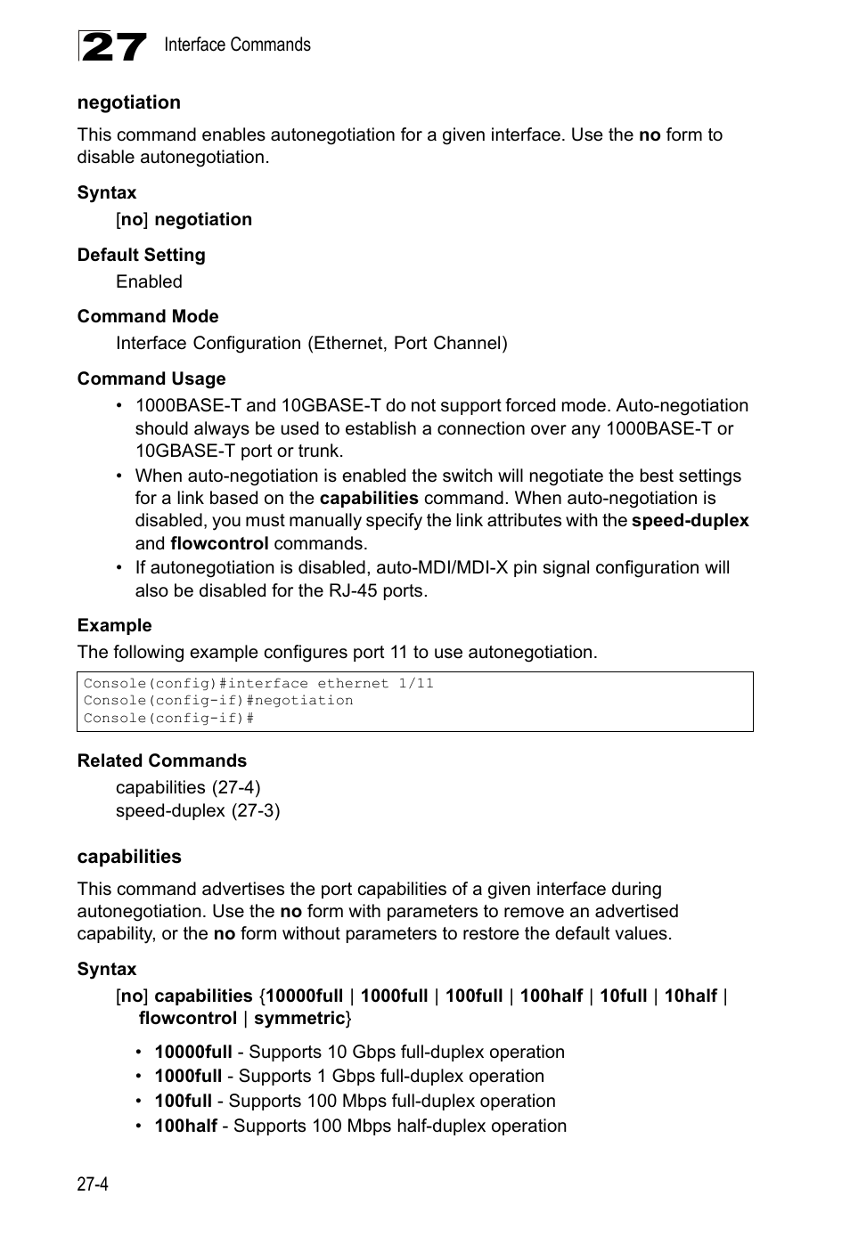 Negotiation, Capabilities, Negotiation 27-4 capabilities 27 | LevelOne GTL-2690 User Manual | Page 521 / 789