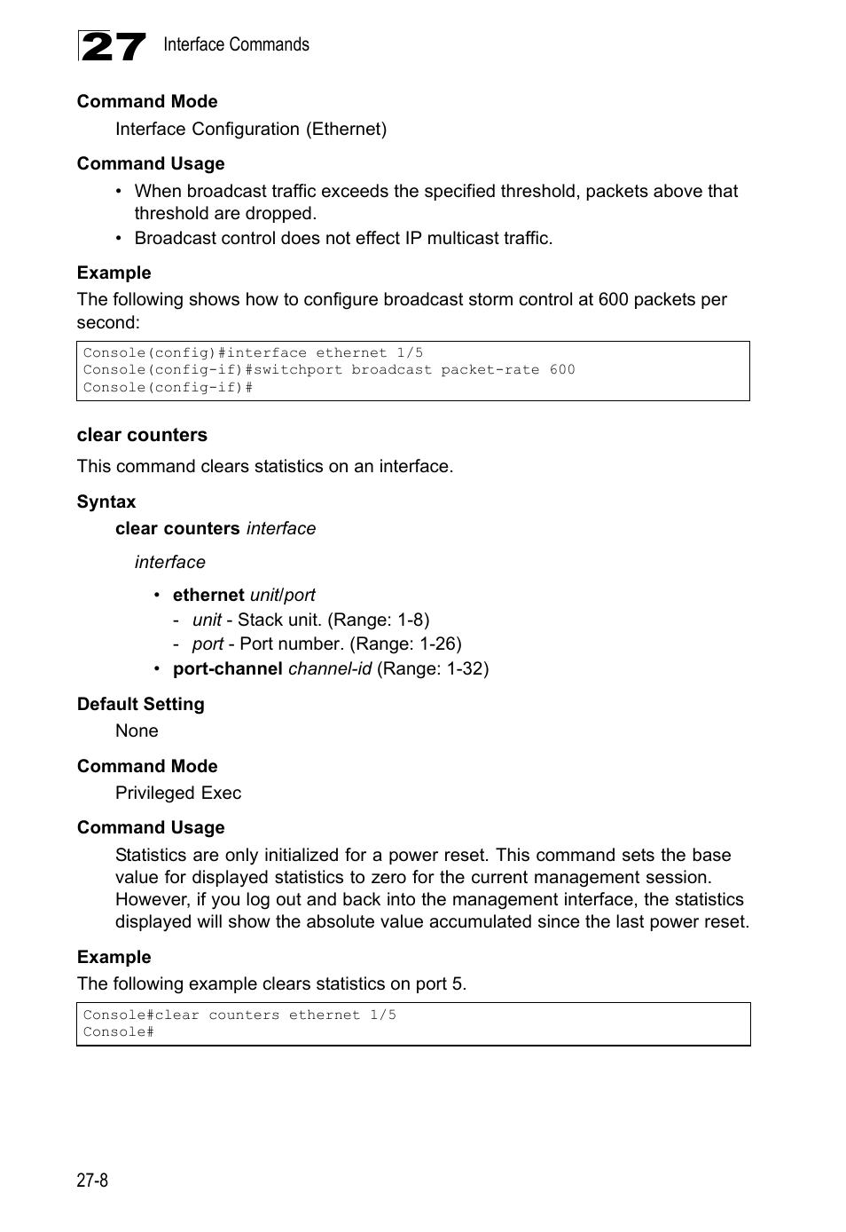 Clear counters | LevelOne GTL-2690 User Manual | Page 525 / 789