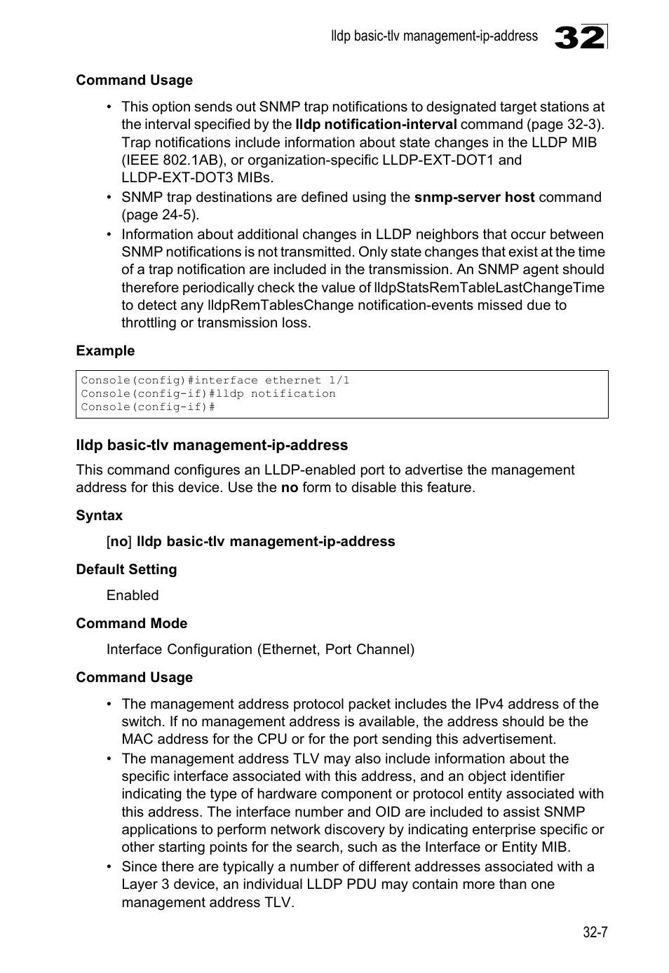 Lldp basic-tlv management-ip-address | LevelOne GTL-2690 User Manual | Page 554 / 789
